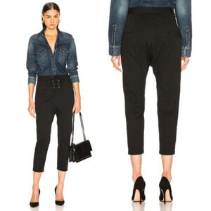 Nili Lotan Avery Lace-Up Cropped Wool Pants 0